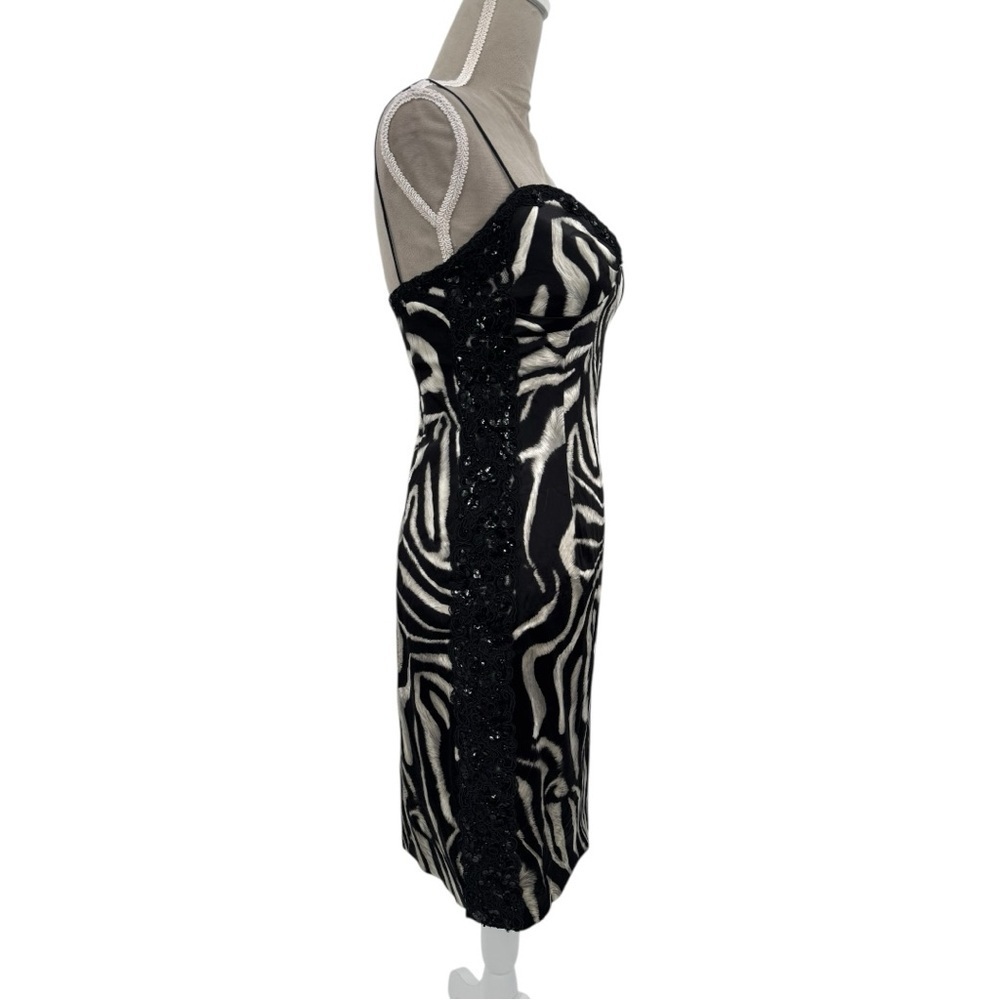 Dina Bar-El Zebra Print Bustier Bodycon Cocktail Dress Size Medium - Picture 8 of 13